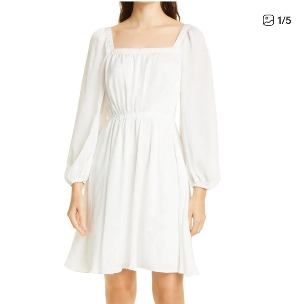 Kobi Halprin Stavy Smocked Mini Dress White Lined Skirt Womens Medium